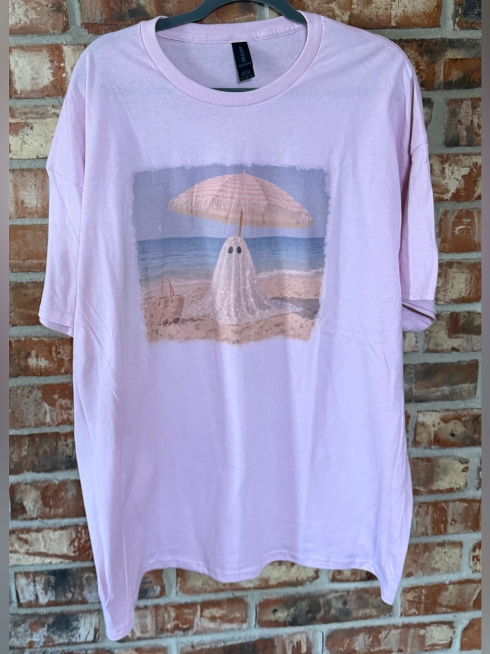Gildan Light Pink Beach Ghost Graphic Tee